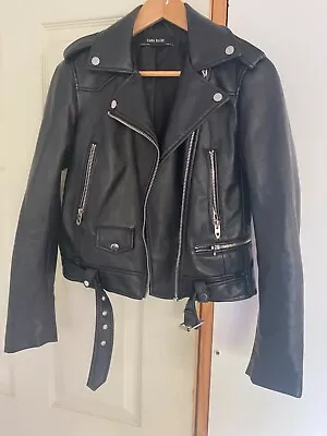 Buy Zara Basic. Vegan Leather Biker Jacket Super Stylish Size Xs Uk Size 8 • 45£