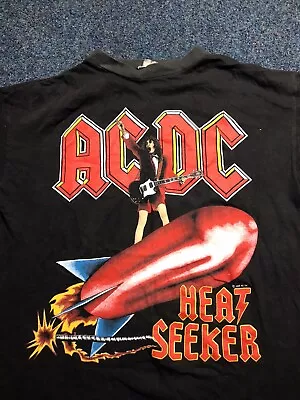 Buy ACDC Heat Seeker 1988 Original Tour Shirt Size Medium/Small Vintage 80s Rock • 74.99£