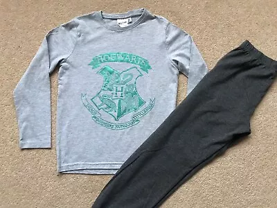 Buy Boys Harry Potter Hogwarts Foil Logo Pyjamas  - Size 8-9 Years 128/134CM - Grey • 8.99£