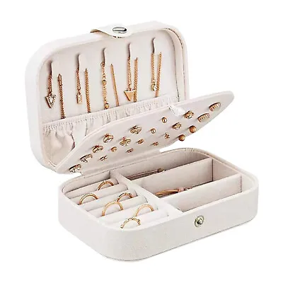 Buy Portable Jewelry Box Case With Lock Case Storage Soft Lining For Women Girls Men • 11.53£