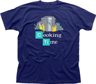 Buy Adventure Cooking Time Finn Jake Breaking Bad Walter Navy Cotton T-shirt 09847 • 12.55£