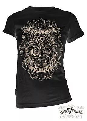 Buy Se7En Deadly Sin Pride Skeleton Vanity Goth Bones Womens Punk Shirt S-2Xl • 43.56£