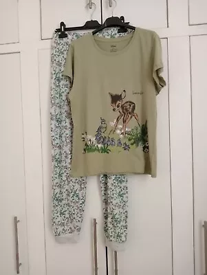 Buy Disney Green/Floral Long-leg  Bambi  Pyjamas - Size 10-12 • 3£