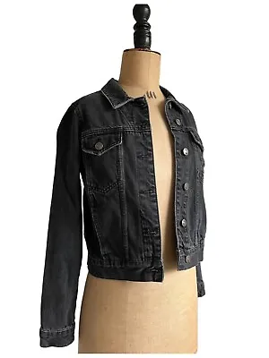 Buy Topshop MOTO Womens Distressed Black Denim Jacket Size 6  • 7.95£