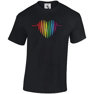 Buy Pride LGBTQ+ Gay Pride Rainbow Heart Beat T-shirt Adults Teens & Kids Sizes • 9.99£