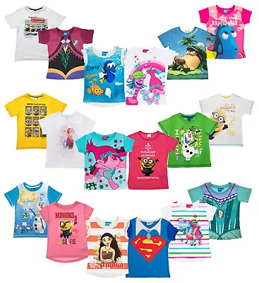 Buy Girls Short Sleeve Character T-Shirts Kids Summer Top Tee Disney Trolls Gift • 2.95£