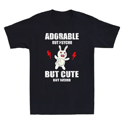 Buy Adorable But Psycho But Cute But Weird Funny Bunny Meme Vintage Men's T-Shirt • 13.99£