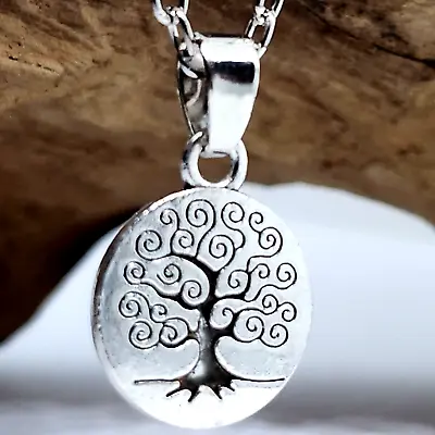 Buy Tree Of Life Pendant Necklace Chain Yggdrasil Spiral Tree Norse Pagan Jewellery • 4.95£