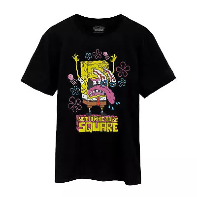Buy SpongeBob SquarePants Mens Not Afraid To Be Square Short-Sleeved T-Shirt NS7754 • 17.19£