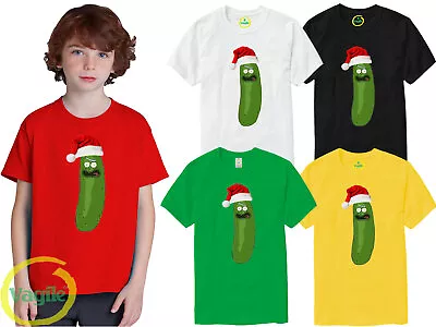Buy Christmas Pickle Santa T-Shirt, Rick Festive Kids Men's Women's Tee Top Unisex • 5.60£
