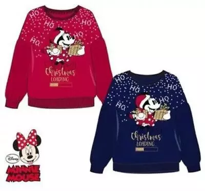 Buy Disney Minnie Mouse Christmas Child Pullover Jumper  3-8 Year • 20.95£