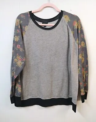 Buy Torrid WM Plus 2 (2X) Gray Raglan Floral Long Sleeve Pullover Sheatshirt Top • 19.60£