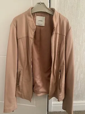 Buy Mango Real Leather Pale Pink Jacket Size Medium/Small • 18£