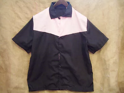 Buy Men's Pink Black Elvis 1956 Style Bowling Shirt,yoke & Loop!Rockabilly,1950's,US • 73£