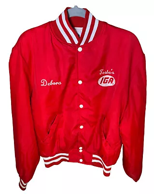 Buy Vintage Ladies Red Holloway Varsity Jacket Debora Size L Made In USA • 19.99£