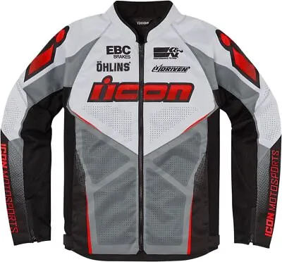 Buy Icon Hooligan Ultrabolt Motorcycle Textile Jacket Red / Black / White • 116.46£
