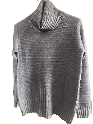 Buy New Womens Billi Grey Soft Ribbed Polo Roll Neck Jumper Sweater Fits Uk 10 12 • 35£