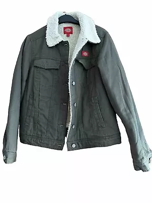 Buy Dickies Girl Olive Sherpa Lined Denim Jacket • 24.99£