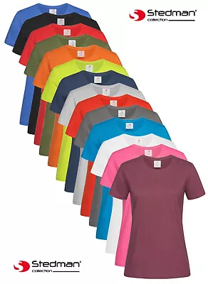 Buy Stedman Ladies Fit Tshirt Short Sleeve 100% Cotton Classic Tee Womens T-Shirt • 5.99£
