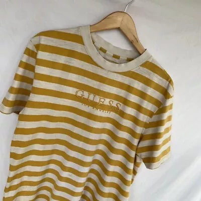 Buy GUESS Oversized Striped Yellow  Los Angeles T-shirt • 7.50£