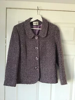Buy EASTEX Gorgeous Ladies Purple Tweed Style 3/4 Sleeve Swing Jacket - Size 10 • 4£