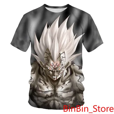 Buy Adult Mens DBZ Super Saiyan 2 Majin Vegeta Short Sleeve T-shirt Tops Size S-6XL • 15.59£