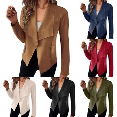 Buy Ladies Work Office Formal Slim Fit Cardigan Tops Womens Blazer Suit Jacket Coat • 12.15£
