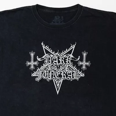 Buy Dark Funeral 1998 Metallic Silver Logo Tee Sz L • 80£