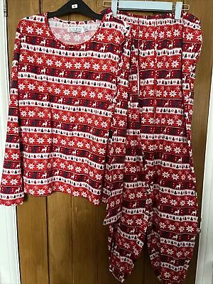 Buy Ladies Christmas Theme Pyjamas Size 14/16 ,by In The Style ,pre Owned . • 1£