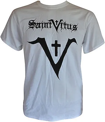 Buy SAINT VITUS - Black-Logo White-T-Shirt - L / Large 163522 • 12.65£
