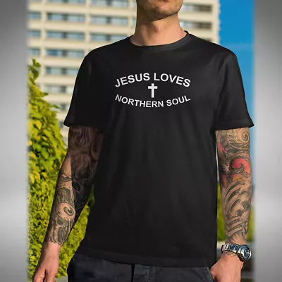 Buy Jesus Loves Northern Soul Mens T-Shirt Keep The Faith Music Lover • 9.99£
