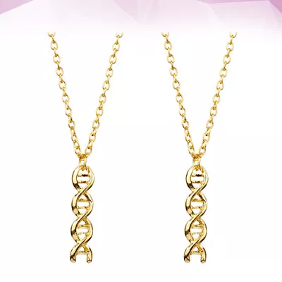 Buy 2 Pcs Science Jewelry Women Clavicle Necklace Gold Chemistry Graduation Necklace • 7.99£