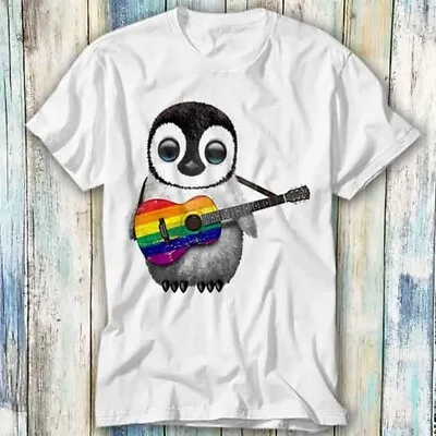 Buy Baby Penguin Playing Guitar Gay Pride LGBT T Shirt Meme Gift Top Tee Unisex 567 • 6.35£