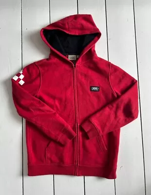 Buy VANS Red Zip-Front Hoodie Size M Age 10-12Y • 3.99£