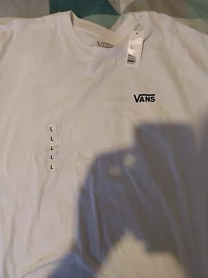 Buy Vans Men’s Left Chest Logo Cotton Short Sleeve T-Shirt White Large • 12£