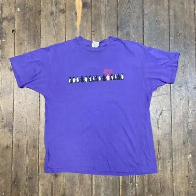 Buy Hanes The Penguin T-Shirt Graphic Single Stitch Tee, Purple, Mens XL • 35£