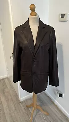 Buy John Rocha Mens Brown Genuine Leather Single Breasted Blazer Jacket Size S 36” • 19.99£