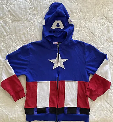Buy Marvel Captain America Hoodie Mask Costume Hood Has Eye Slots, Youth Large • 16.40£