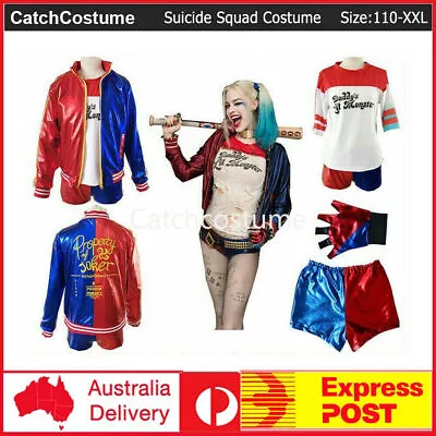 Buy Harley Quinn Suicide Squad Costume Cosplay Jacket Shirt Shorts Glove Halloween • 25.91£