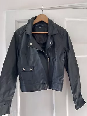 Buy French Connection Vegan Leather Jacket Size 12, Black • 0.99£