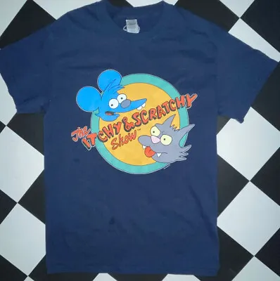 Buy Adult Size Small Navy Tshirt The Itchy And Scratchy Show The Simpsons • 7.50£