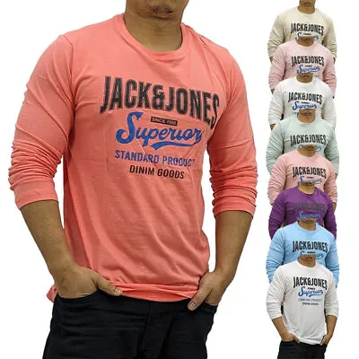 Buy Jack & Jones Mens Long Sleeve T Shirts Slim Fit Cotton Top Crew Neck Casual Tee • 8.99£