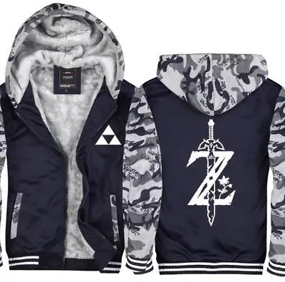 Buy Zelda Z Master Sword Thick Zipper Jacket Men Women Winter Fleece Warm Sweatshirt • 44.39£