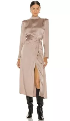Buy NWT ANINE BING Kim Midi Dress. 100% Silk. Color: Pink. SZ: XS • 214.06£