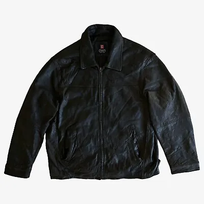 Buy Vintage 90s Chaps Soft Black Leather Driving Jacket, Y2K Polo Ralph Lauren Biker • 106.50£