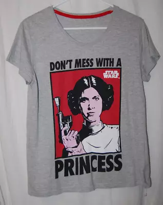 Buy Star Wars Princess Leia Size Large Grey Character.Com Womens T-Shirt • 13.50£
