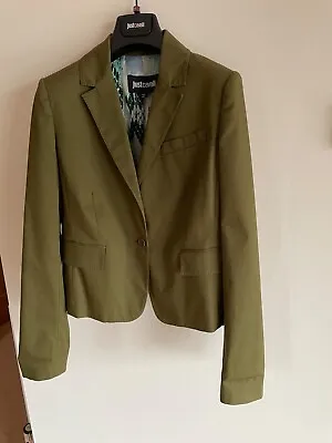 Buy Just Cavalli Green Cotton Jacket, Snake Print Lining, Size 12 • 21.25£