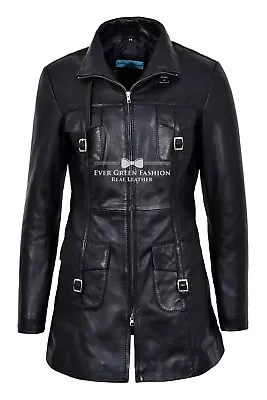 Buy Ladies Black Gothic Leather Jacket Fashion Zipper Casual Coat REAL LEATHER 1310 • 133.64£