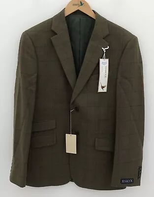 Buy Fenmoor Gurteen Luxury Wool Overcheck Blazer Jacket Size 44R • 39.99£