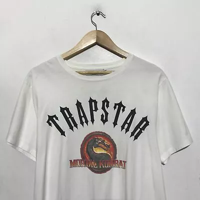 Buy Vintage White Trapstar Mortal Kombat Graphic T Shirt - Large • 35£